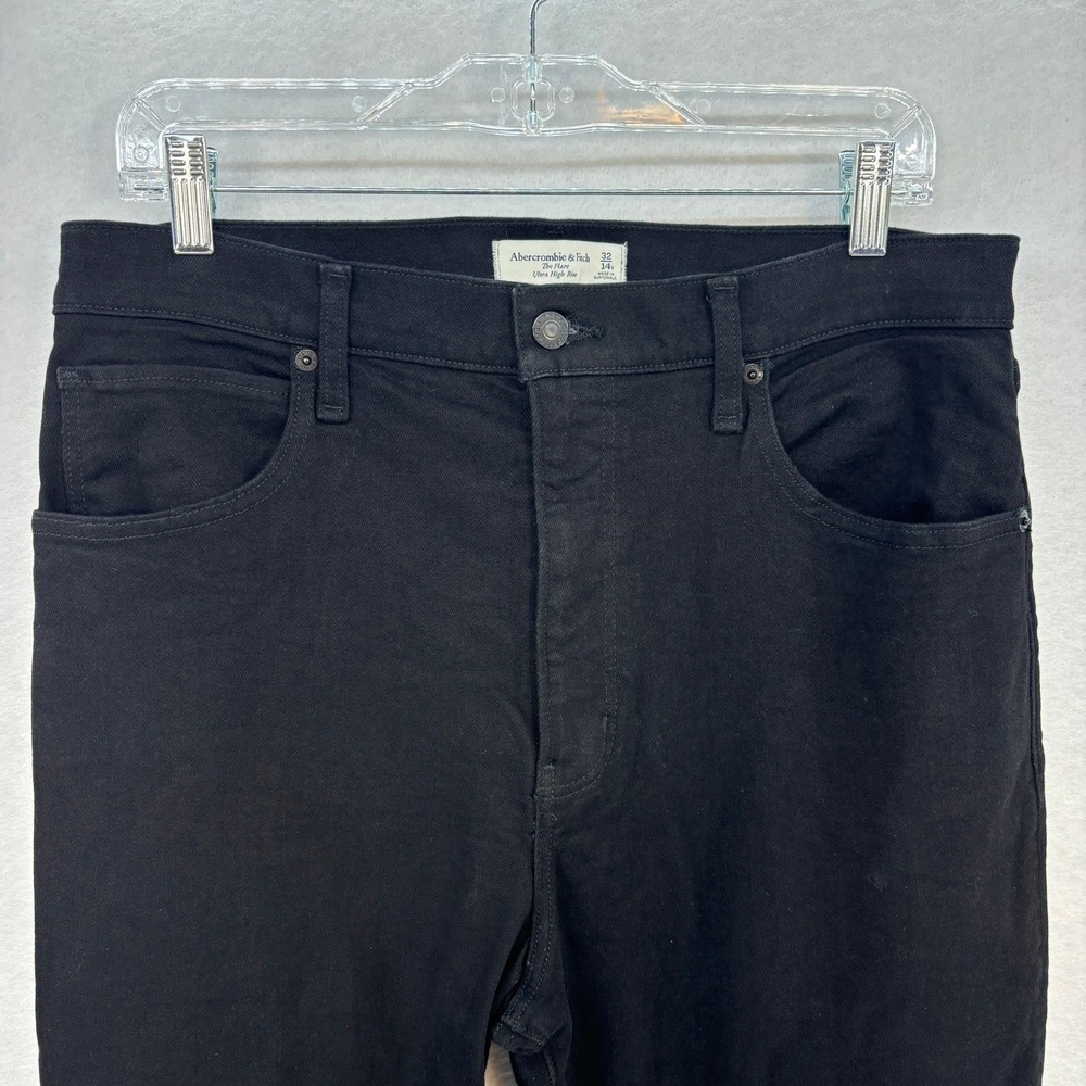 Abercrombie & Fitch The Flare Ultra High Rise Black Jeans Women's 32 / 14 R - Picture 5 of 13